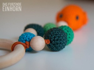Crochet fish teething ring